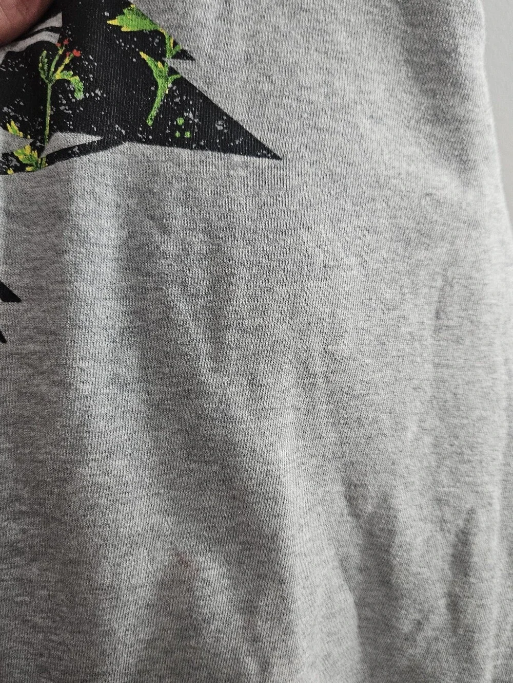 Lrg Gray Crewneck Sweatshirt with Black Geometric Tree Graphic Unisex